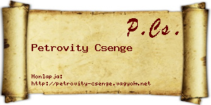 Petrovity Csenge névjegykártya